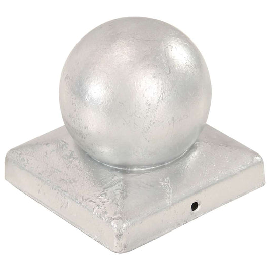 Post Caps 6 pcs Globe Final Galvanised Metal 101x101 mm