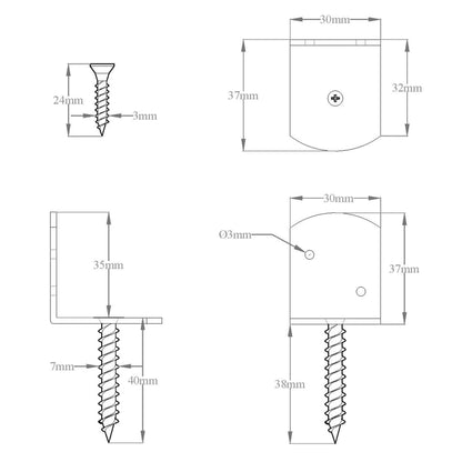 Fence Panel Brackets 4 pcs L Shaped Galvanised Metal