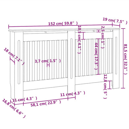 Radiator Cover Anthracite 59.8"x7.5"x32.1" MDF