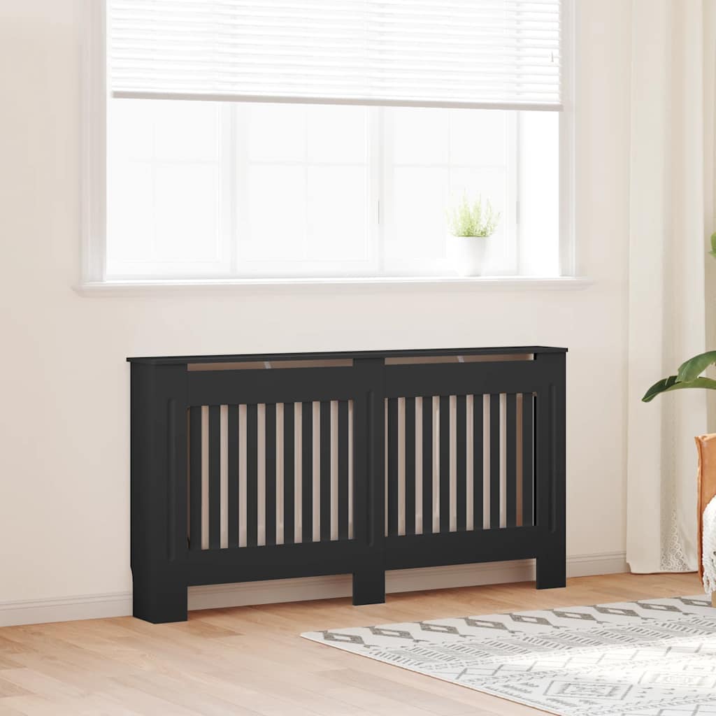 Radiator Cover Black 152x19x81.5 cm Engineered Wood