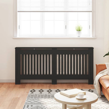Radiator Cover Black 172x19x81.5 cm Engineered Wood
