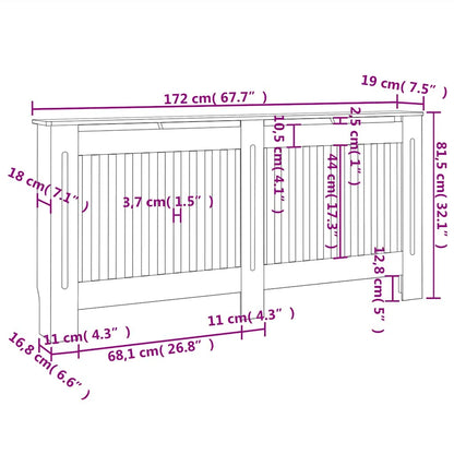 Radiator Cover 172x19x81.5 cm MDF