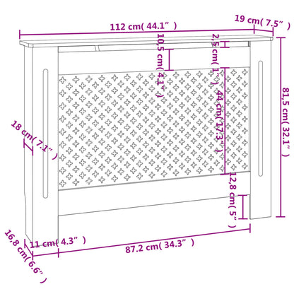 Radiator Cover 44.1"x7.5"x32.1" MDF