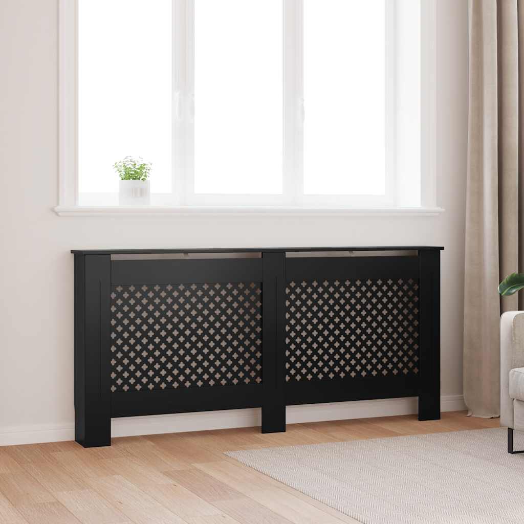 Radiator Cover Black 172x19x81.5 cm MDF