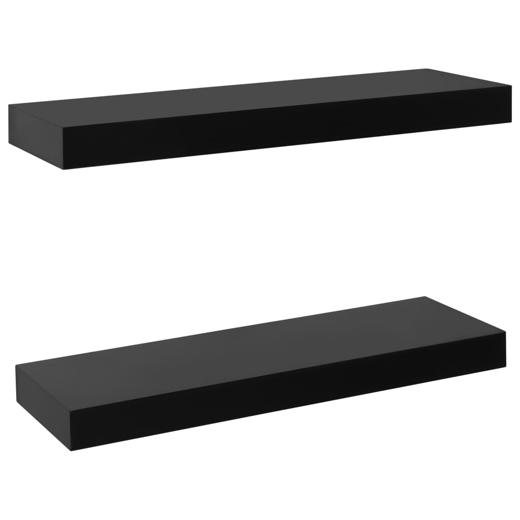 Floating Wall Shelves 2 pcs Black 15.7"x7.9"x1.5