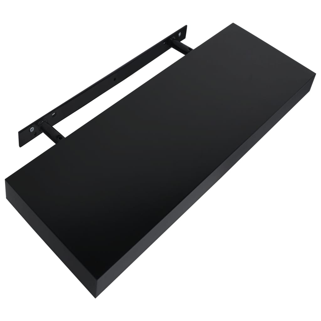 Floating Wall Shelves 2 pcs Black 15.7"x7.9"x1.5