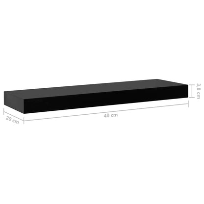 Floating Wall Shelves 2 pcs Black 15.7"x7.9"x1.5