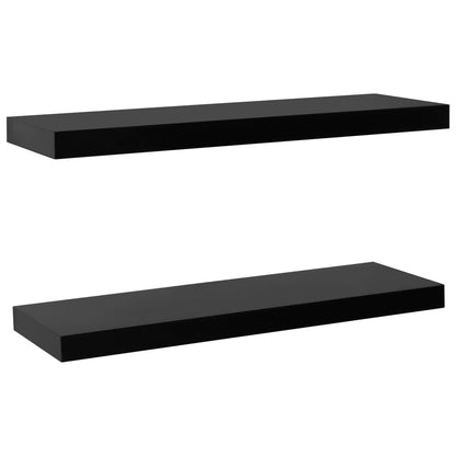 Floating Wall Shelves 2 pcs Black 31.5"x7.9"x1.5