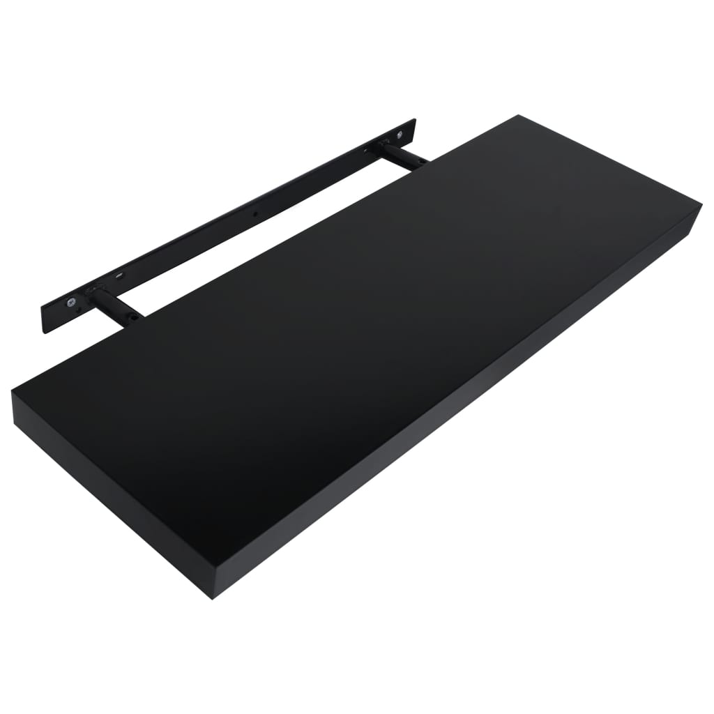Floating Wall Shelves 2 pcs Black 31.5"x7.9"x1.5