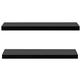 Floating Wall Shelves 2 pcs Black 100x20x3.8 cm