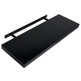 Floating Wall Shelves 2 pcs Black 100x20x3.8 cm