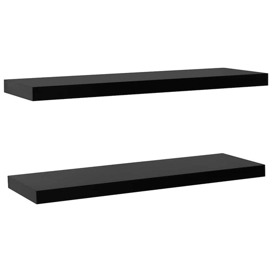Wall Mounted Shelf | Set of 2 | Black | MDF | Standard | Wall mounting