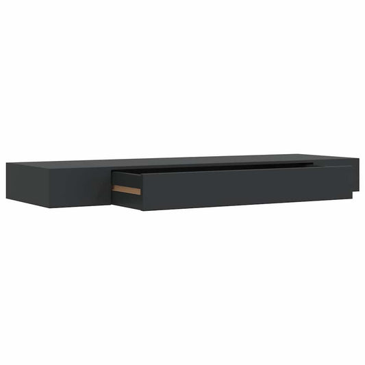 Wall Mounted Shelf | Black | MDF | Wall Mounted Shelf | Rectangular