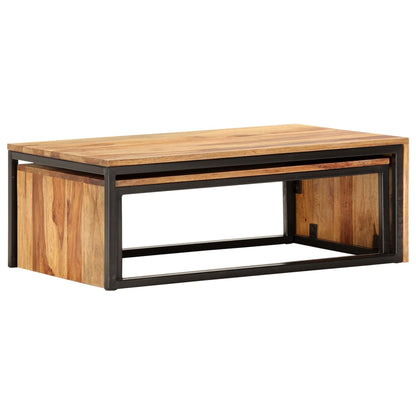 Nesting Tables 2 pcs Solid Acacia Wood