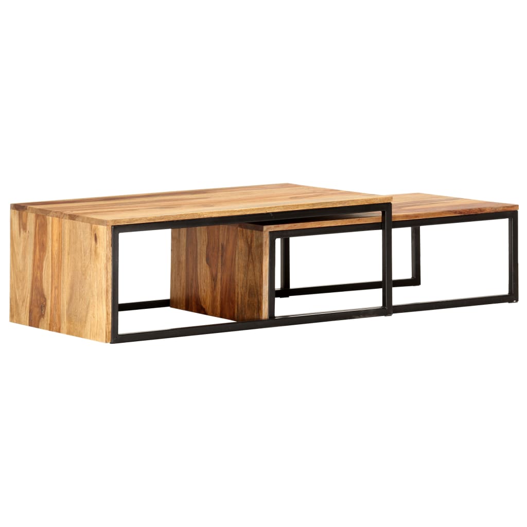 Nesting Tables 2 pcs Solid Acacia Wood