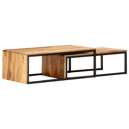Nesting Tables 2 pcs Solid Acacia Wood