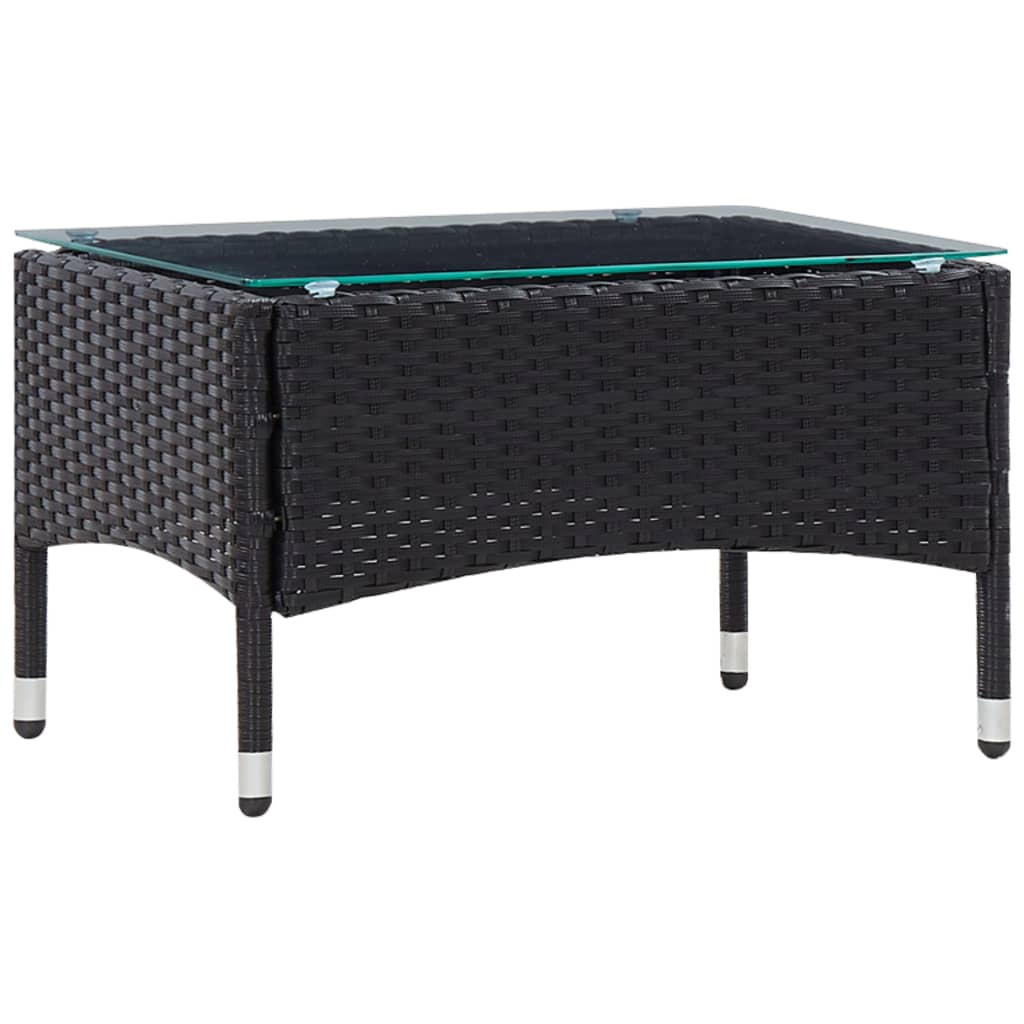 5 Piece Patio Lounge Set With Cushions Poly Rattan Black