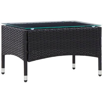5 Piece Patio Lounge Set With Cushions Poly Rattan Black