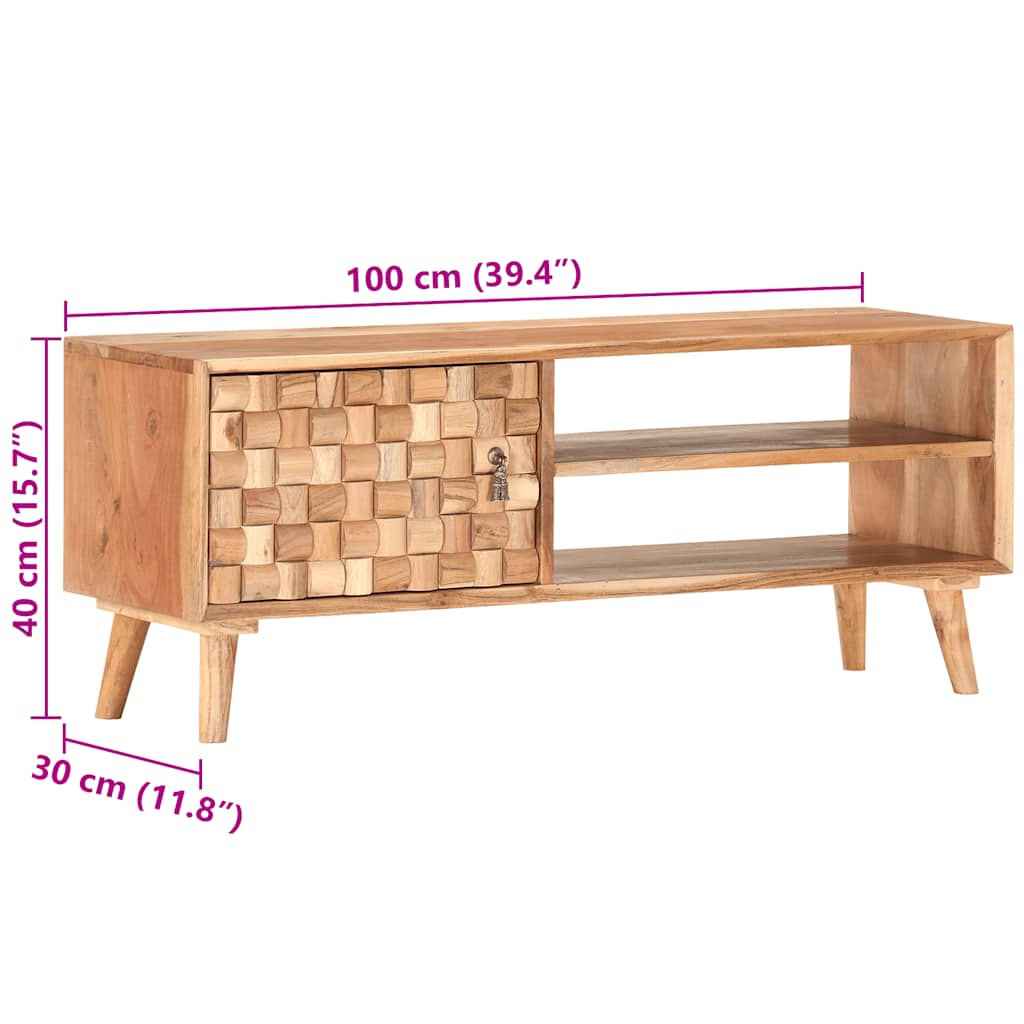 TV Cabinet 100x30x40 cm Solid Acacia Wood