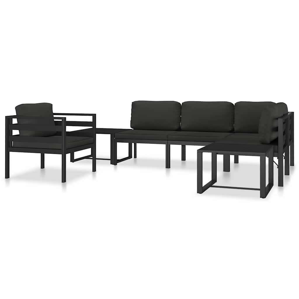 Sectional Corner Sofa 1 pc with Cushions Aluminum Anthracite