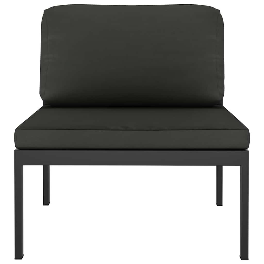 Sectional Middle Sofa with Cushions Aluminum Anthracite
