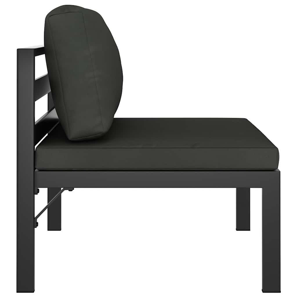 Sectional Middle Sofa with Cushions Aluminum Anthracite