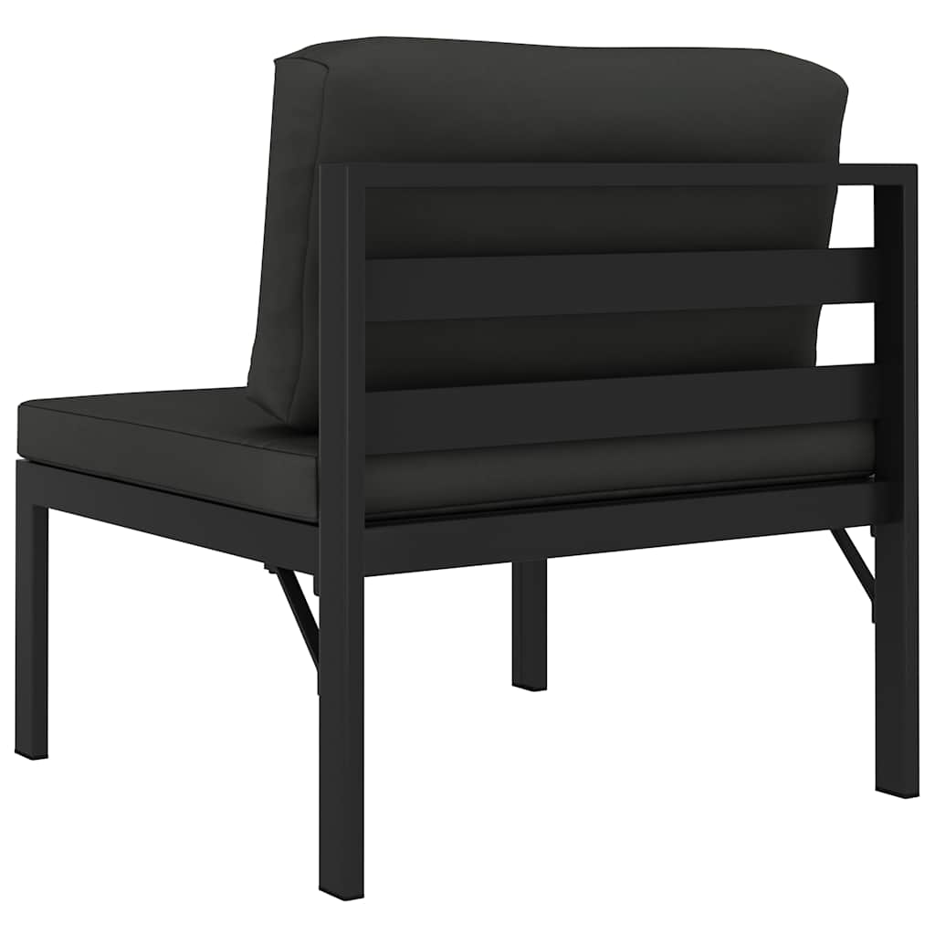 Sectional Middle Sofa with Cushions Aluminum Anthracite