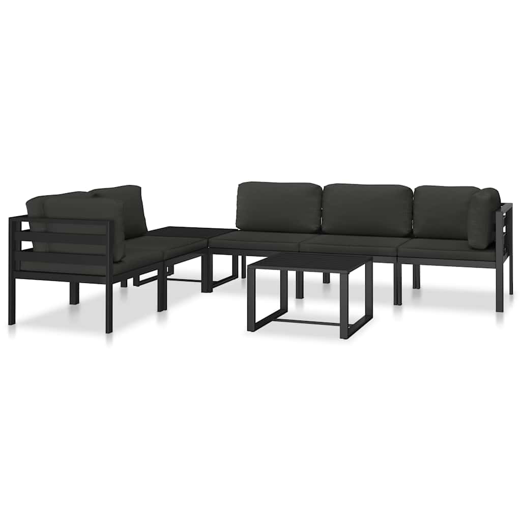 Sectional Middle Sofa with Cushions Aluminum Anthracite