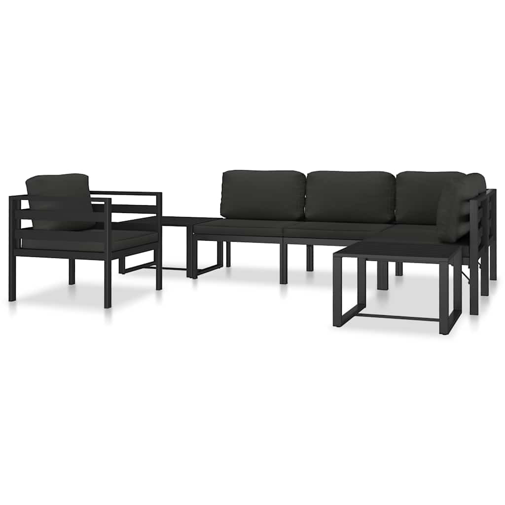 Sectional Middle Sofa with Cushions Aluminum Anthracite