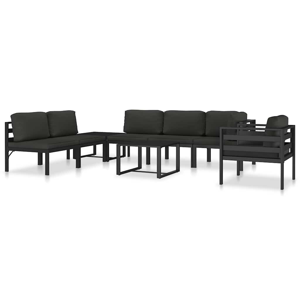 Sectional Middle Sofa with Cushions Aluminum Anthracite