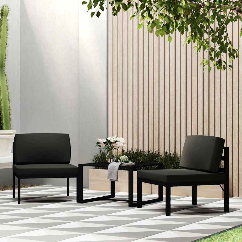 Sectional Middle Sofa with Cushions Aluminum Anthracite