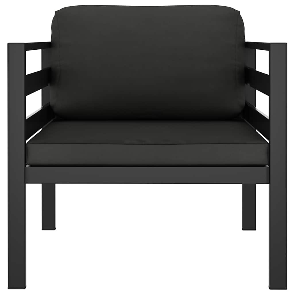 Single Sofa with Cushions Aluminum Anthracite