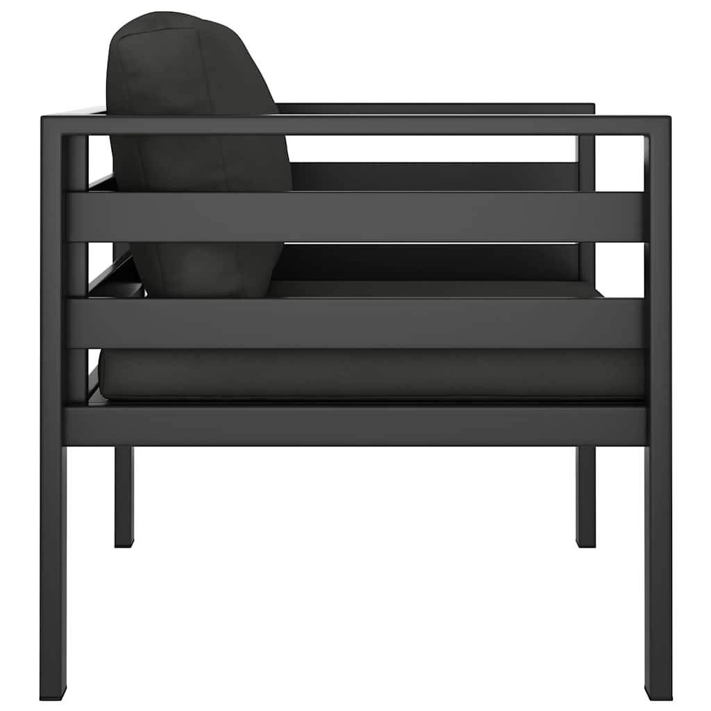 Single Sofa with Cushions Aluminum Anthracite