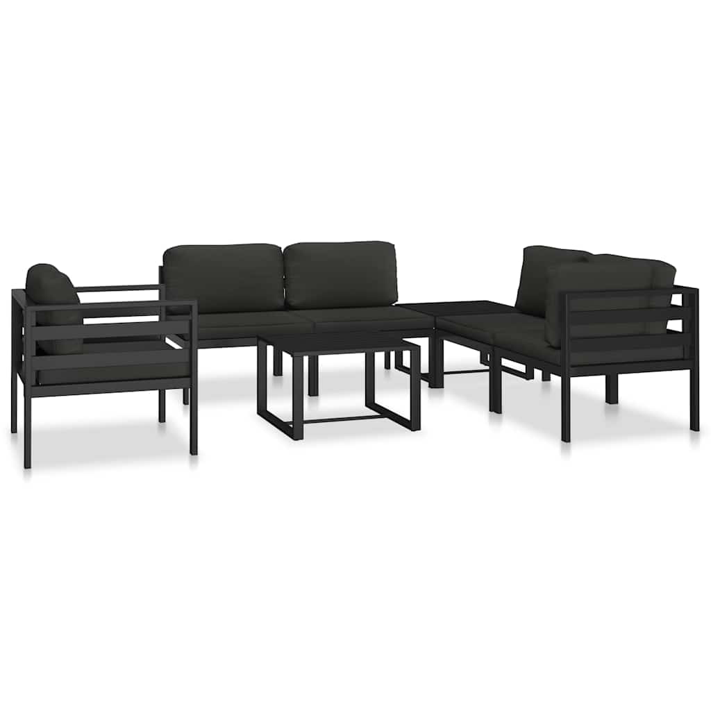 Single Sofa with Cushions Aluminum Anthracite