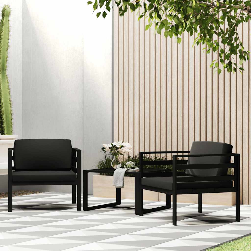 Single Sofa with Cushions Aluminum Anthracite
