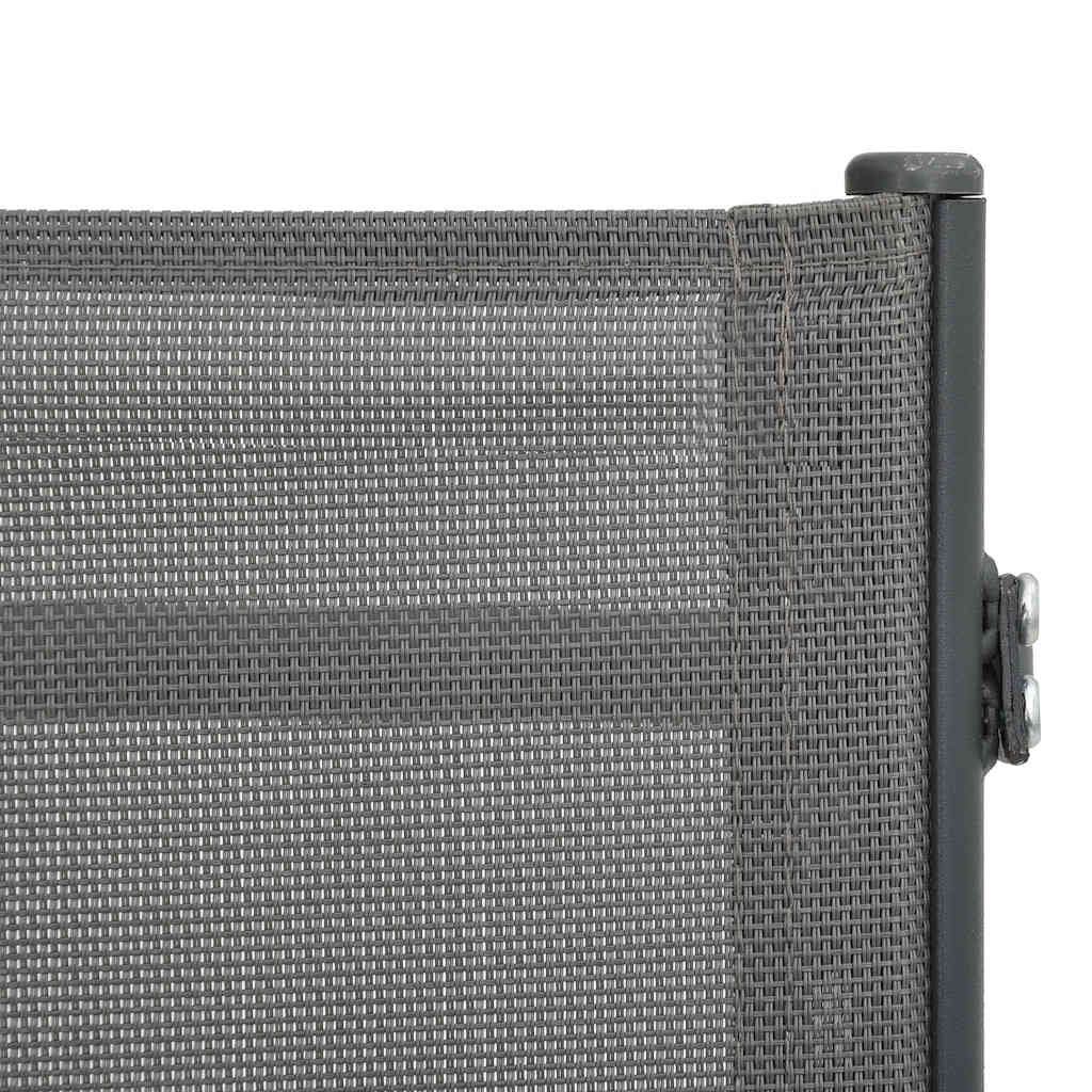 Sun Lounger | Grey | Steel, Textilene | Adjustable Armrests | Sun Lounger