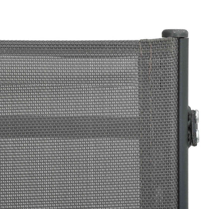 Sun Lounger | Grey | Steel, Textilene | Adjustable Armrests | Sun Lounger