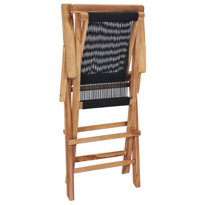 Garden Chair | Set of 2 | Black with wooden frame