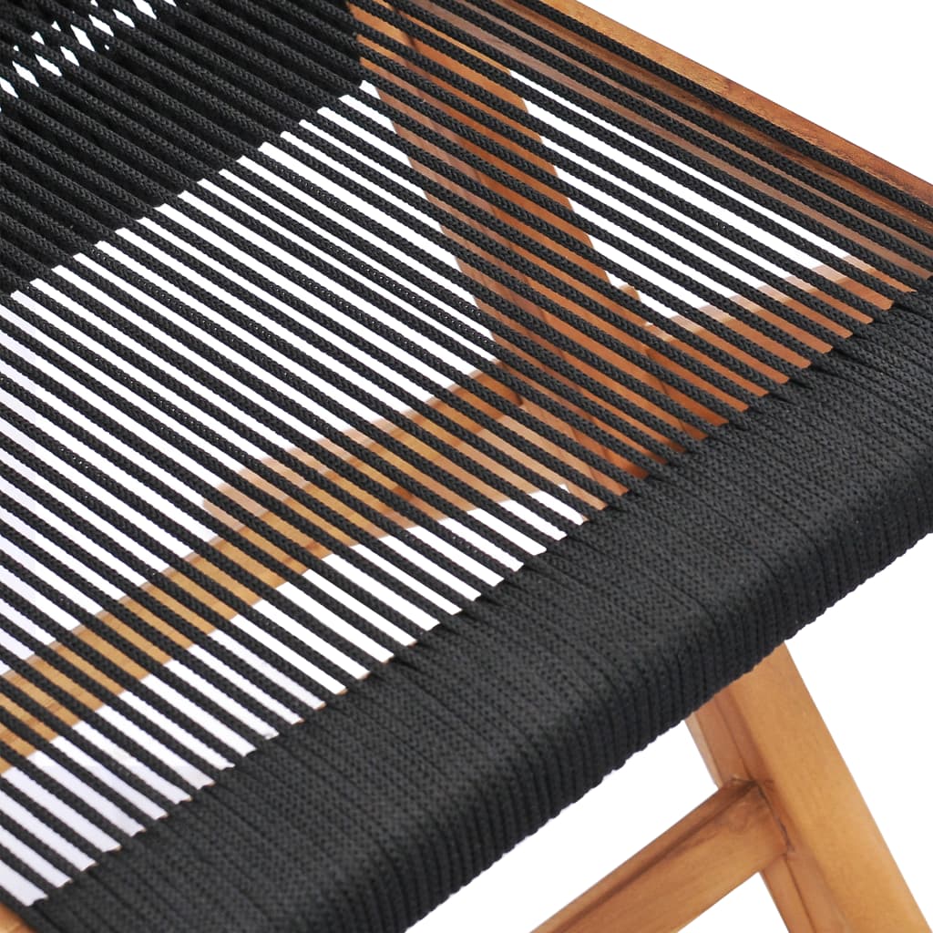 Garden Chair | Set of 2 | Black with wooden frame