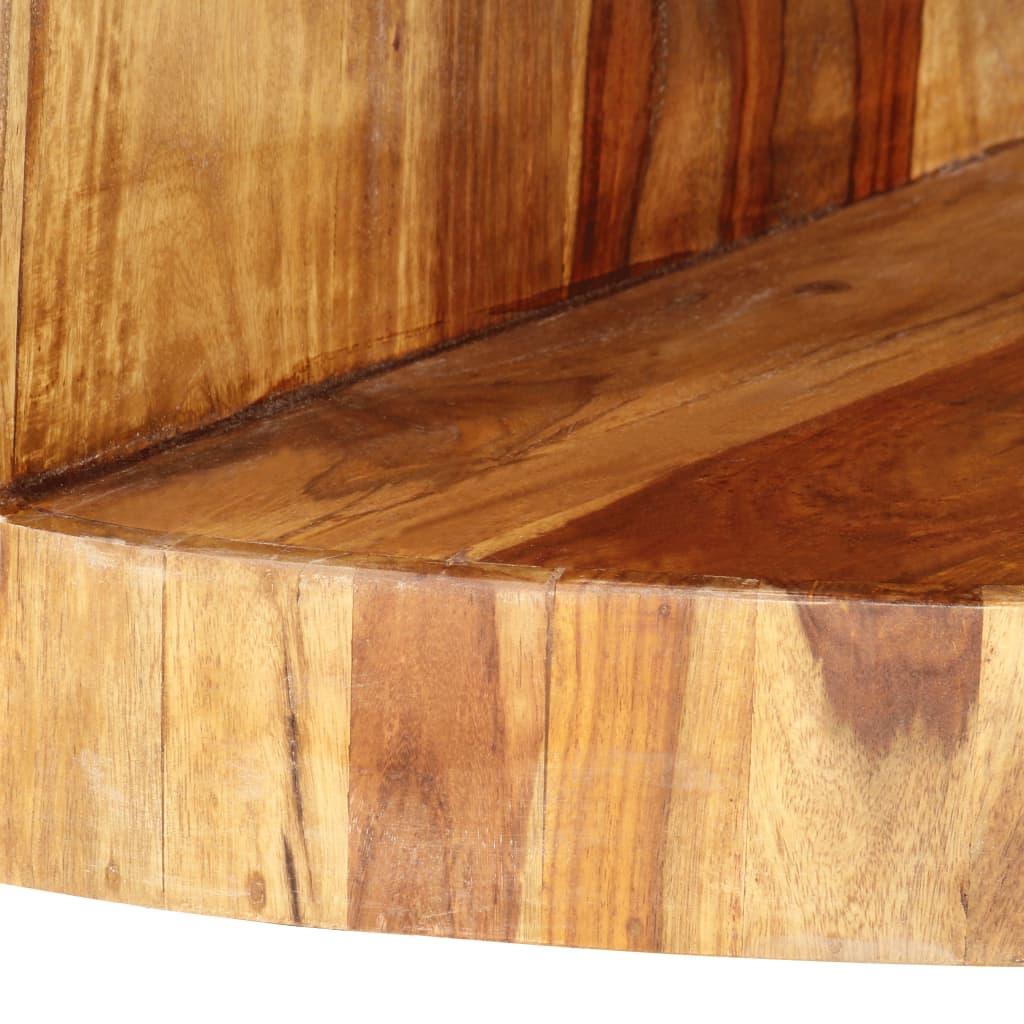 Round Coffee Table 25.6"x11.8" Solid Acacia Wood