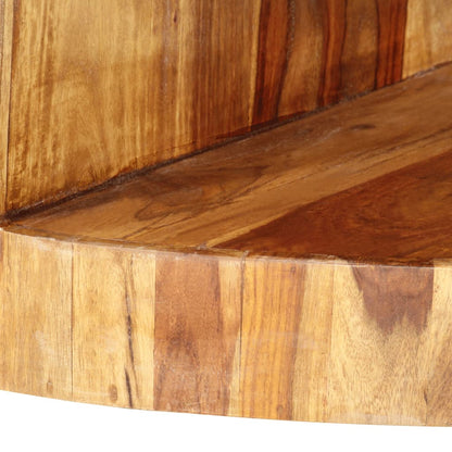 Round Coffee Table 25.6"x11.8" Solid Acacia Wood