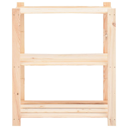 3-Tier Storage Racks 2 pcs 80x38x90 cm Solid Pinewood 150 kg