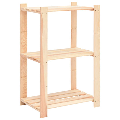 3-Tier Storage Racks 3 pcs 60x38x90 cm Solid Pinewood 150 kg