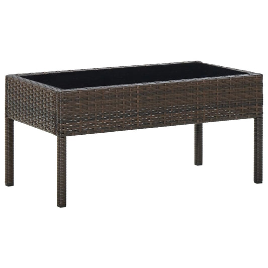 Garden Table | Brown | PE Rattan | Medium | Durable | Garden Table