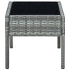Garden Table Grey 75x40x37 cm Poly Rattan