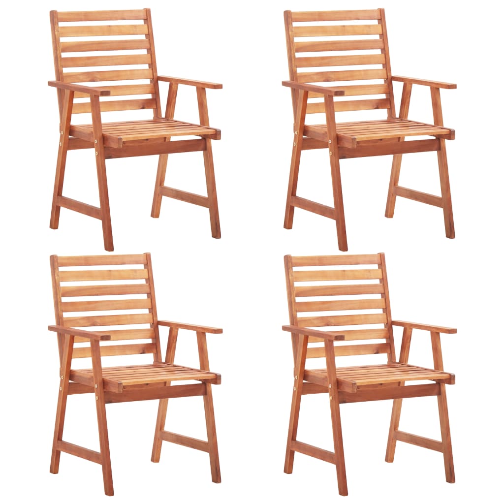 Outdoor Chair | Set of 4 | Natural wood | Acacia wood