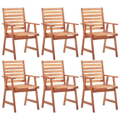 Outdoor Chair | Set of 6 | Natural wood | Solid Acacia wood