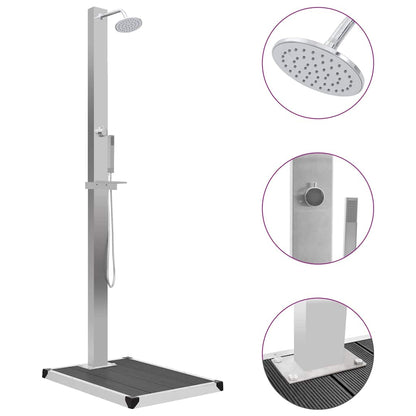 Shower Panel With Tray | Silver | 201 stainless steel | Standard