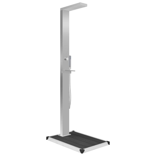 Shower Panel | Silver | Stainless steel, WPC | Large | Outdoor Shower