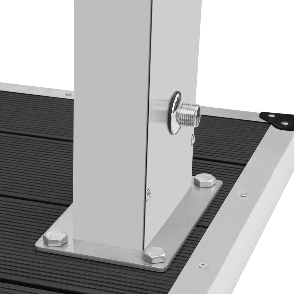 Outdoor Shower with Tray WPC Stainless Steel